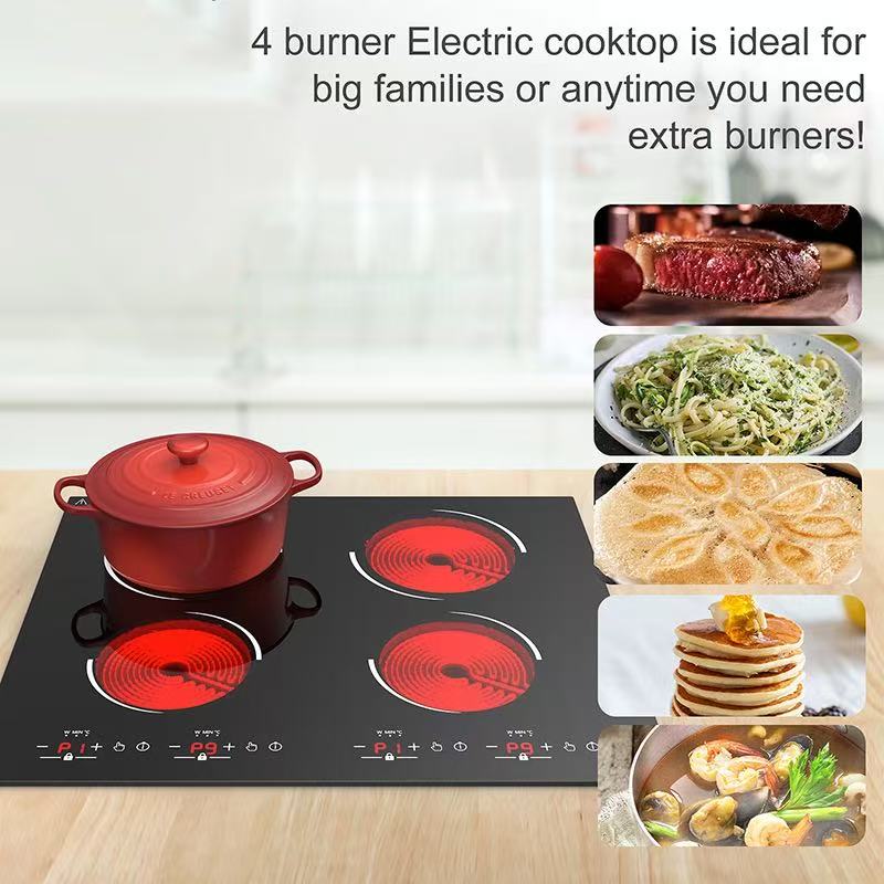 Wonder Baker 4-Burner Electric Ceramic Cooktop with LED Touch Screen