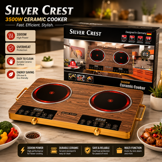 Portable Dual Electric Cooktop - 3600W Double Burner with Sensor Touch