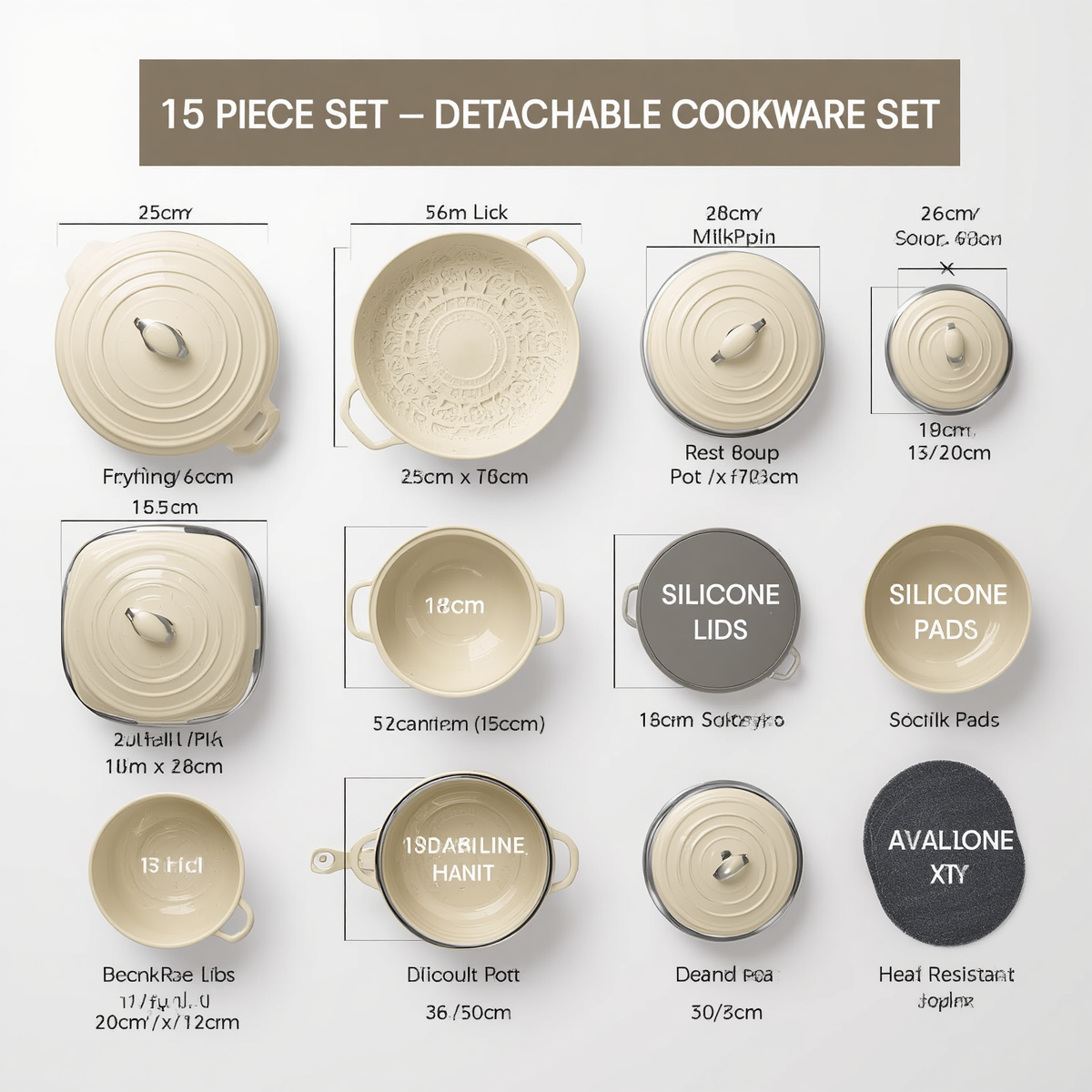 Premium Non-Stick Cookware Set – Complete 15-Piece Kitchen Collection