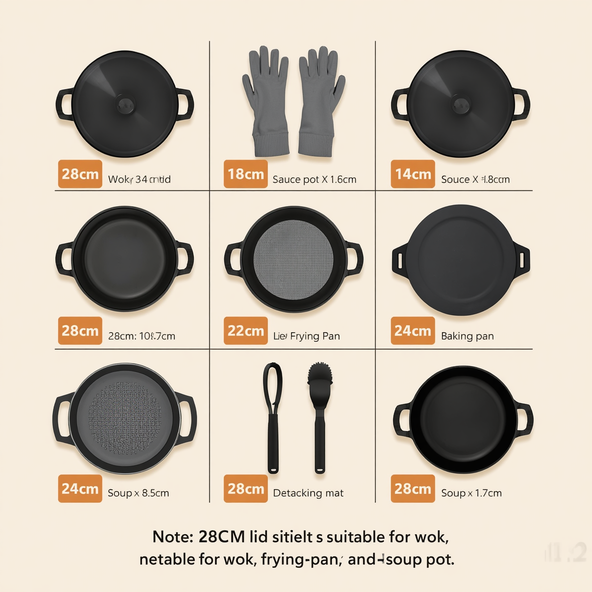 Premium Non-Stick Cookware Set – Complete 15-Piece Kitchen Collection