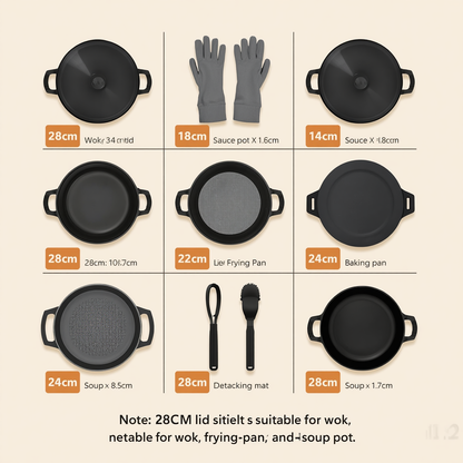 Premium Non-Stick Cookware Set – Complete 15-Piece Kitchen Collection