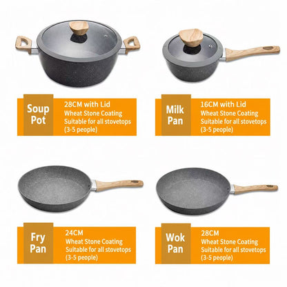 10-Piece Granite Stone Cookware Set