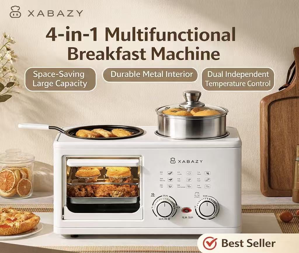 8L Dual-Layer Multifunctional Breakfast & Baking Machine