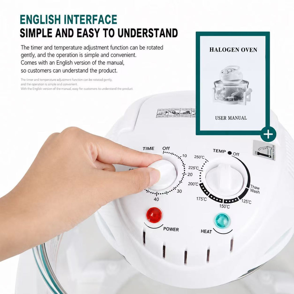 17L Visual Air Fryer Oven — 360° Heat, Glass Bowl, Multi-Function