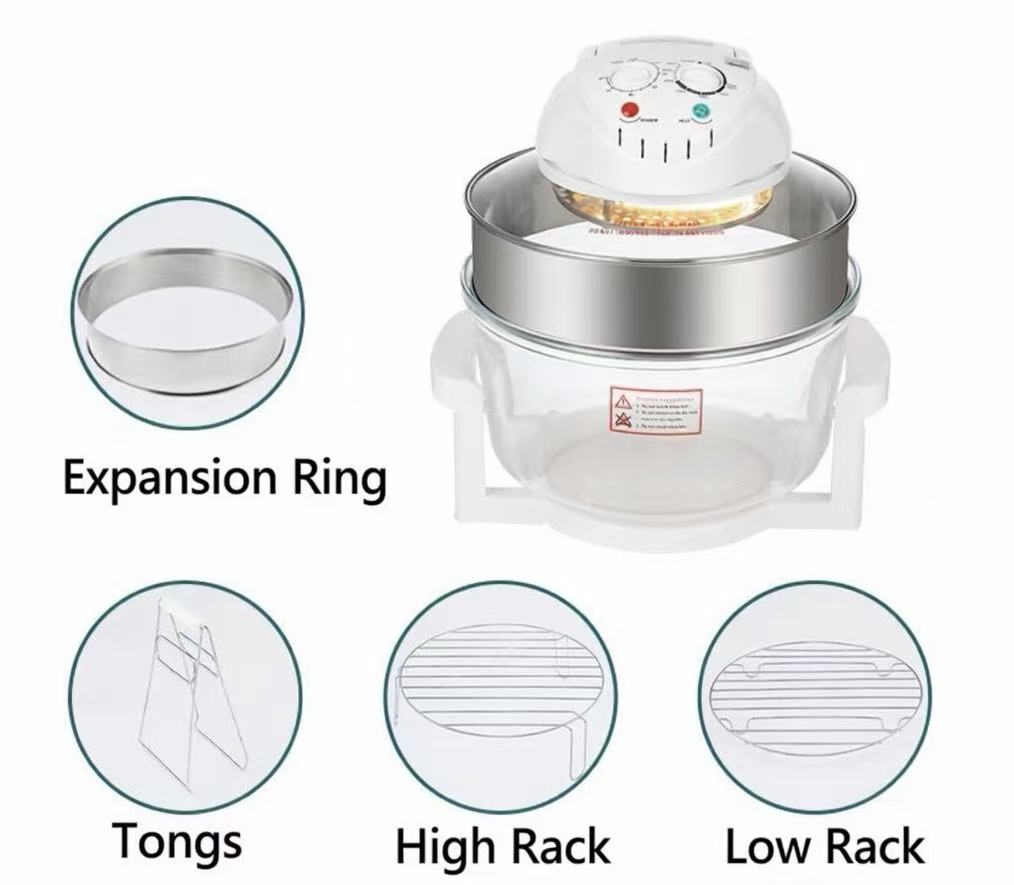 17L Visual Air Fryer Oven — 360° Heat, Glass Bowl, Multi-Function