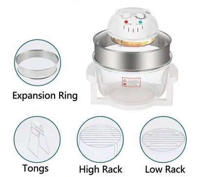 17L Visual Air Fryer Oven — 360° Heat, Glass Bowl, Multi-Function