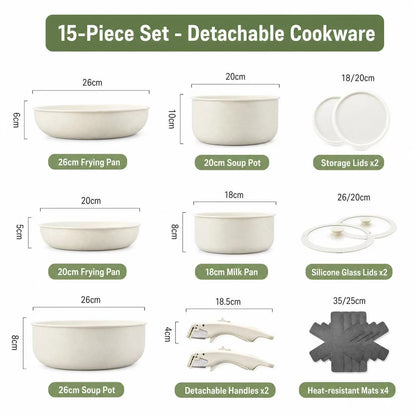 Premium Non-Stick Cookware Set – Complete 15-Piece Kitchen Collection