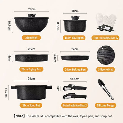 Premium Non-Stick Cookware Set – Complete 15-Piece Kitchen Collection