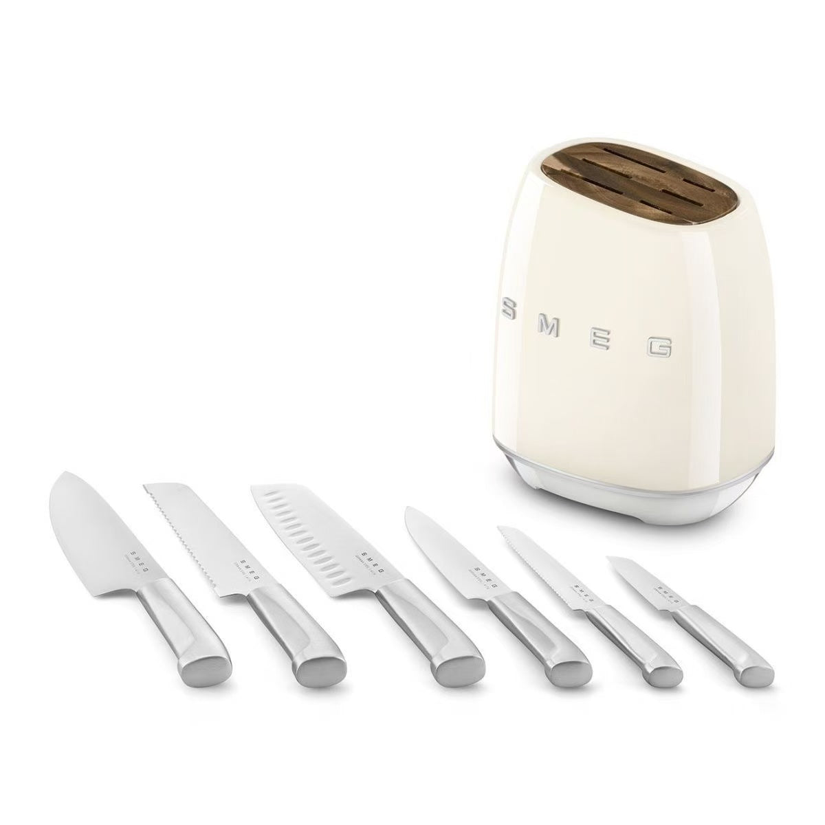 SMEG 7-Piece Italian Stainless Steel Knife Block Set