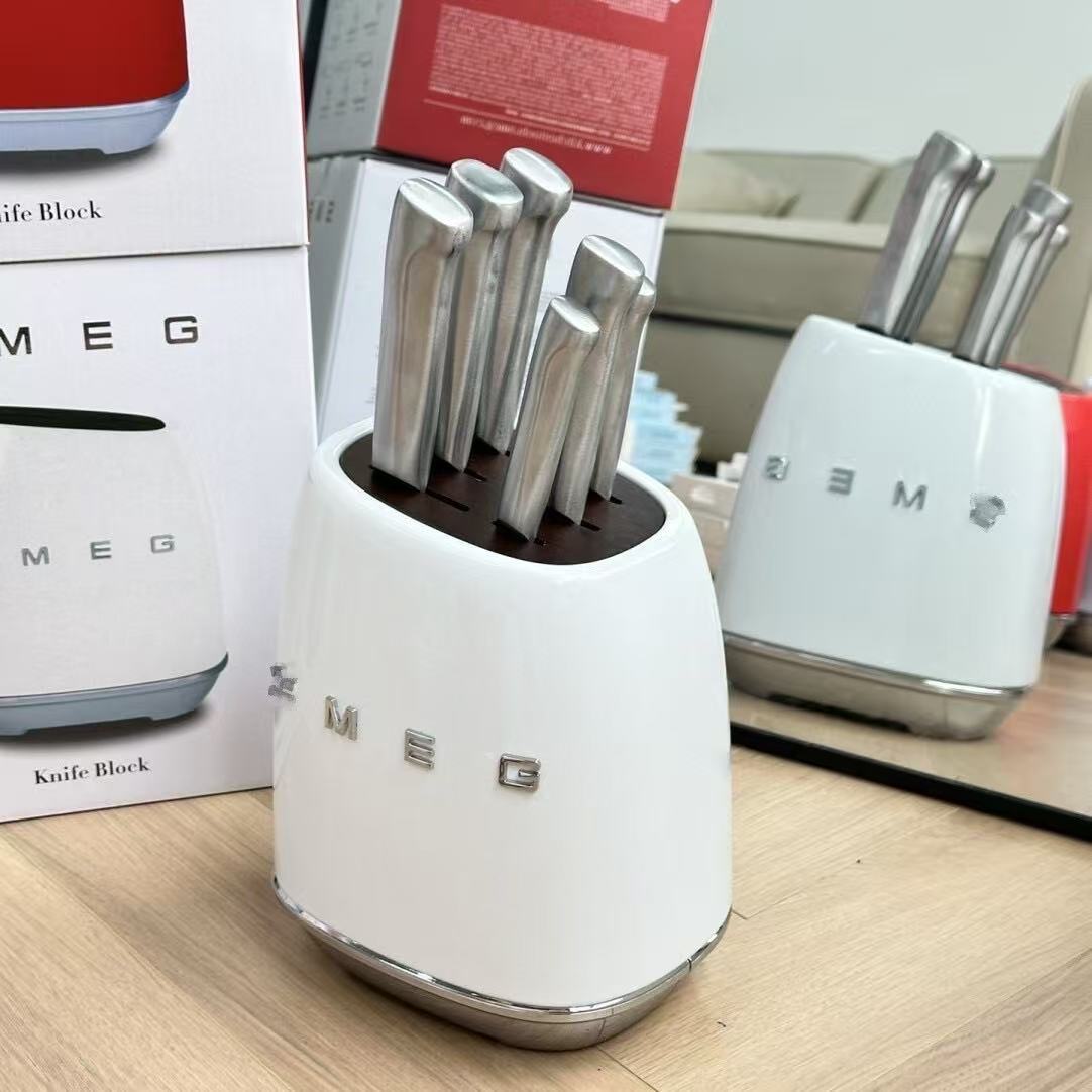 SMEG 7-Piece Italian Stainless Steel Knife Block Set