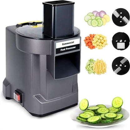 Commercial Food Processor – 550W Powerful Motor with 8 Blade Options
