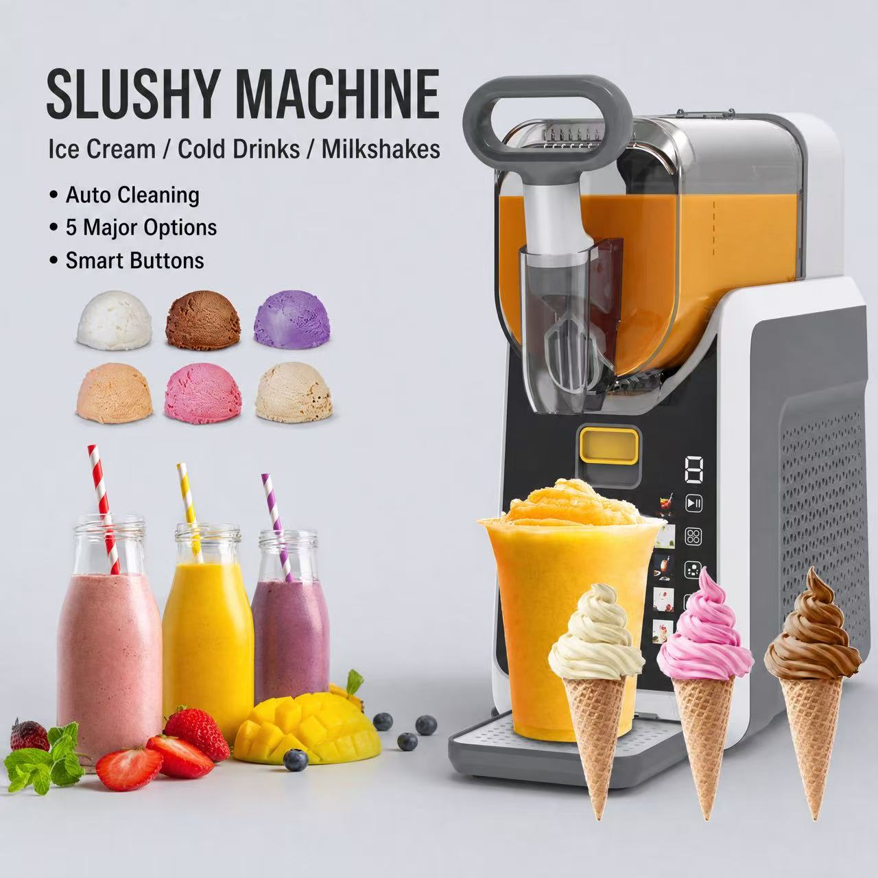 5-in-1 Slushy Machine & Soft Serve Ice Cream Maker
