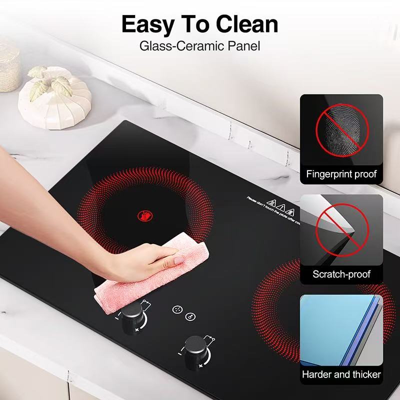 Dual Burner Electric Ceramic Cooktop – 2400W Touch Control