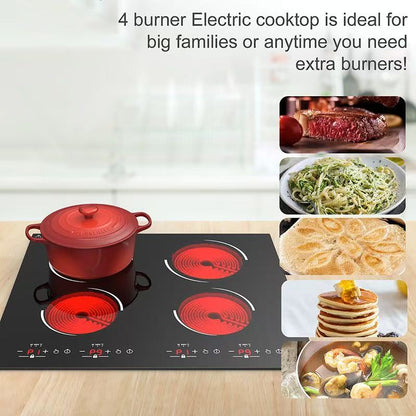 Wonder Baker 4-Burner Electric Ceramic Cooktop with LED Touch Screen