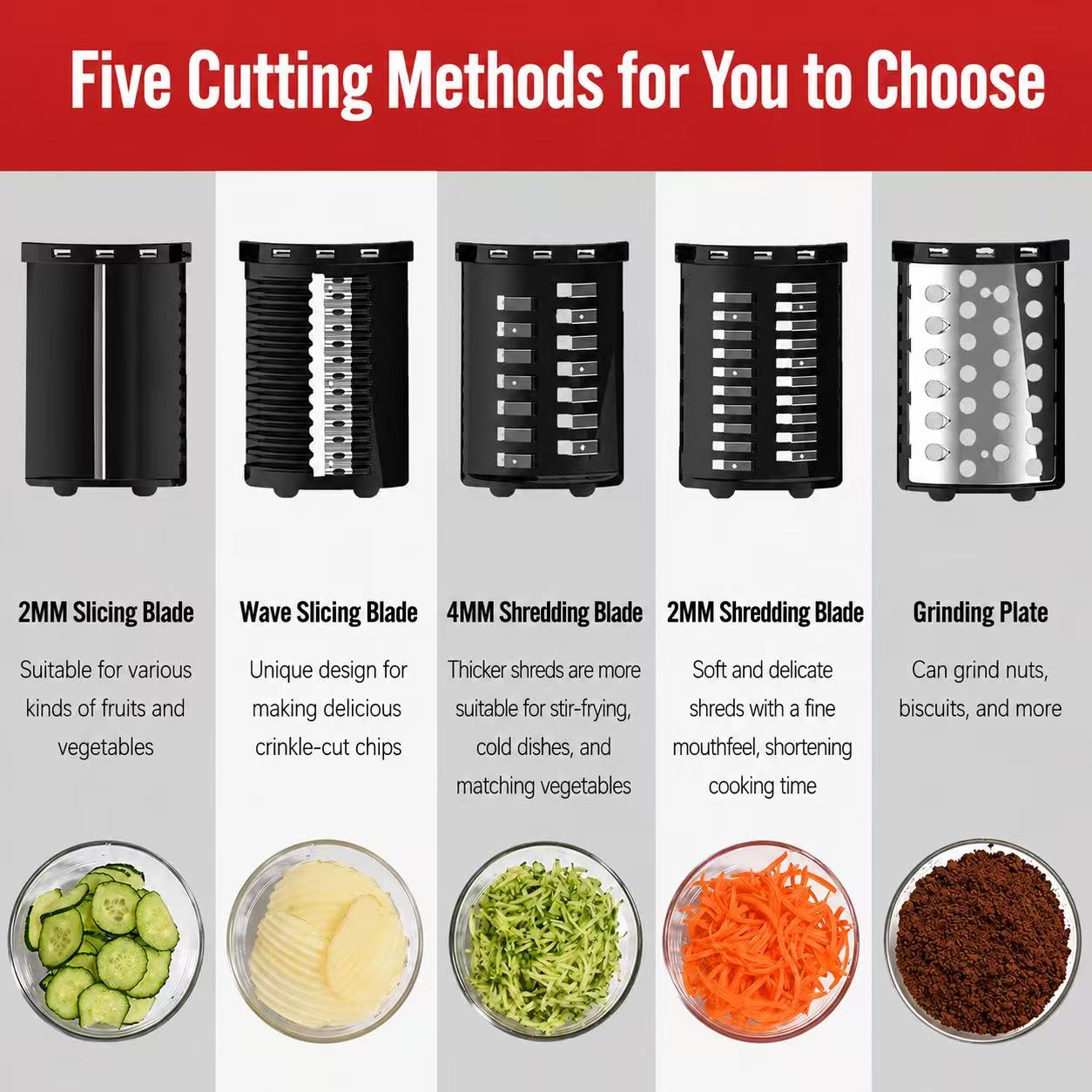 2-in-1 Electric Meat Grinder & Salad Maker
