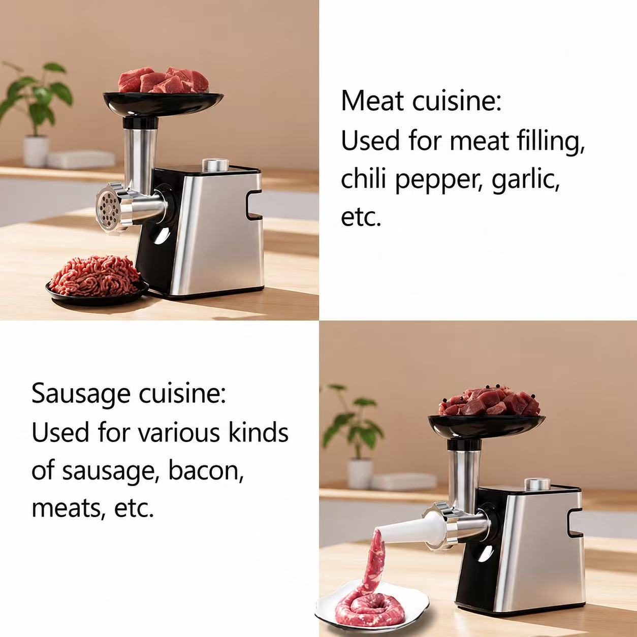 2-in-1 Electric Meat Grinder & Salad Maker