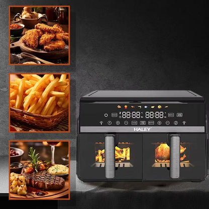 Haley HY2527 Dual Basket Air Fryer — 2800W, 7+7L with See-Through Windows