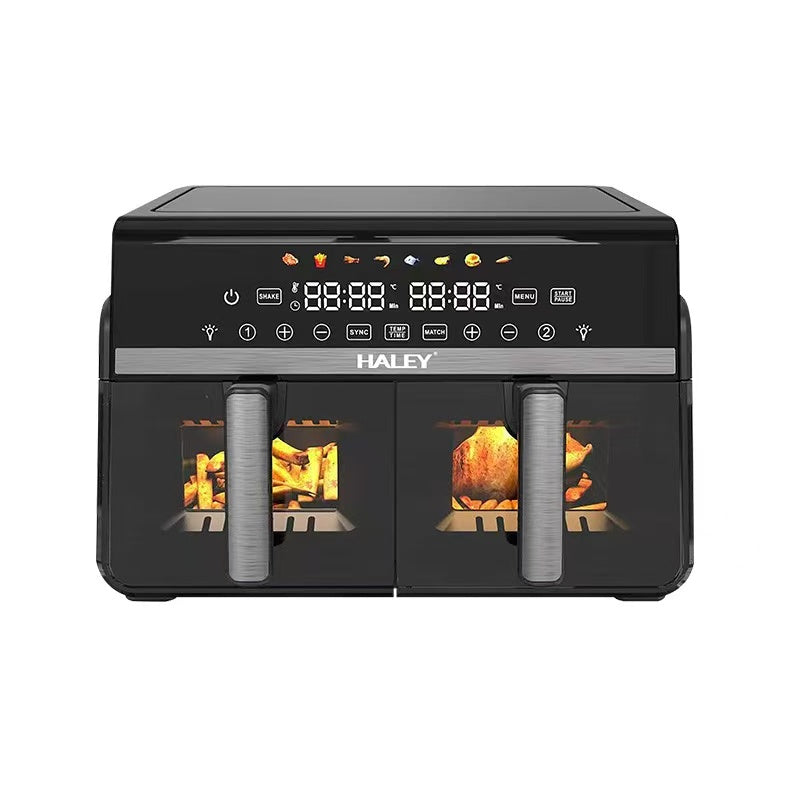 Haley HY2527 Dual Basket Air Fryer — 2800W, 7+7L with See-Through Windows