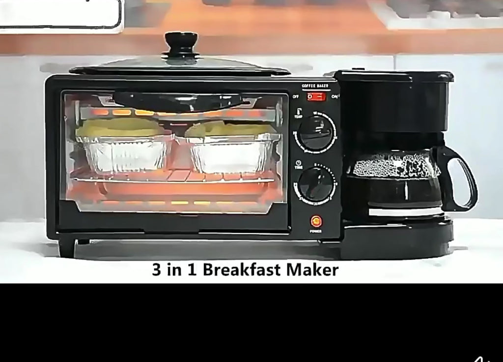 3-in-1 Breakfast Maker KW-206 | Oven + Frying Pan + Coffee Maker