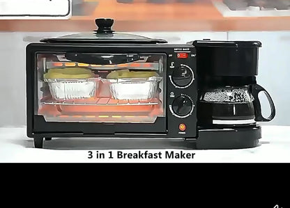 3-in-1 Breakfast Maker KW-206 | Oven + Frying Pan + Coffee Maker